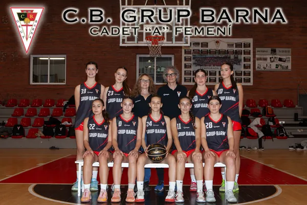 Foto d'equip del Cadet «A» femení del CB Grup Barna
